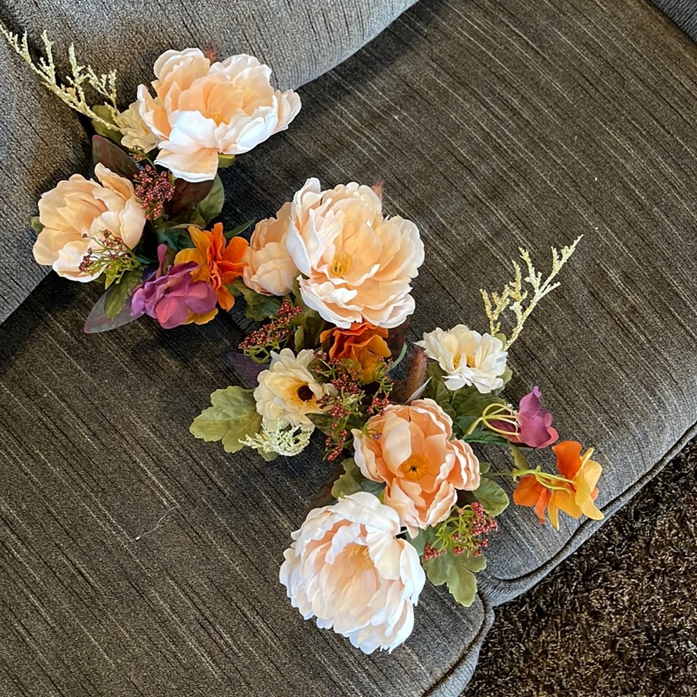 3- faux bouquets of flowers